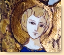 Détail d'un ange peint par Agnès